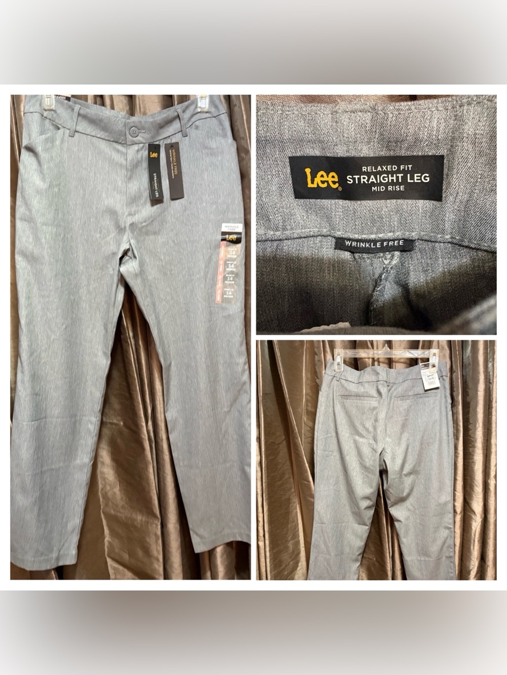 Lee Straight-Leg Pants in Light Gray‎ 31 inseam 41 outseam